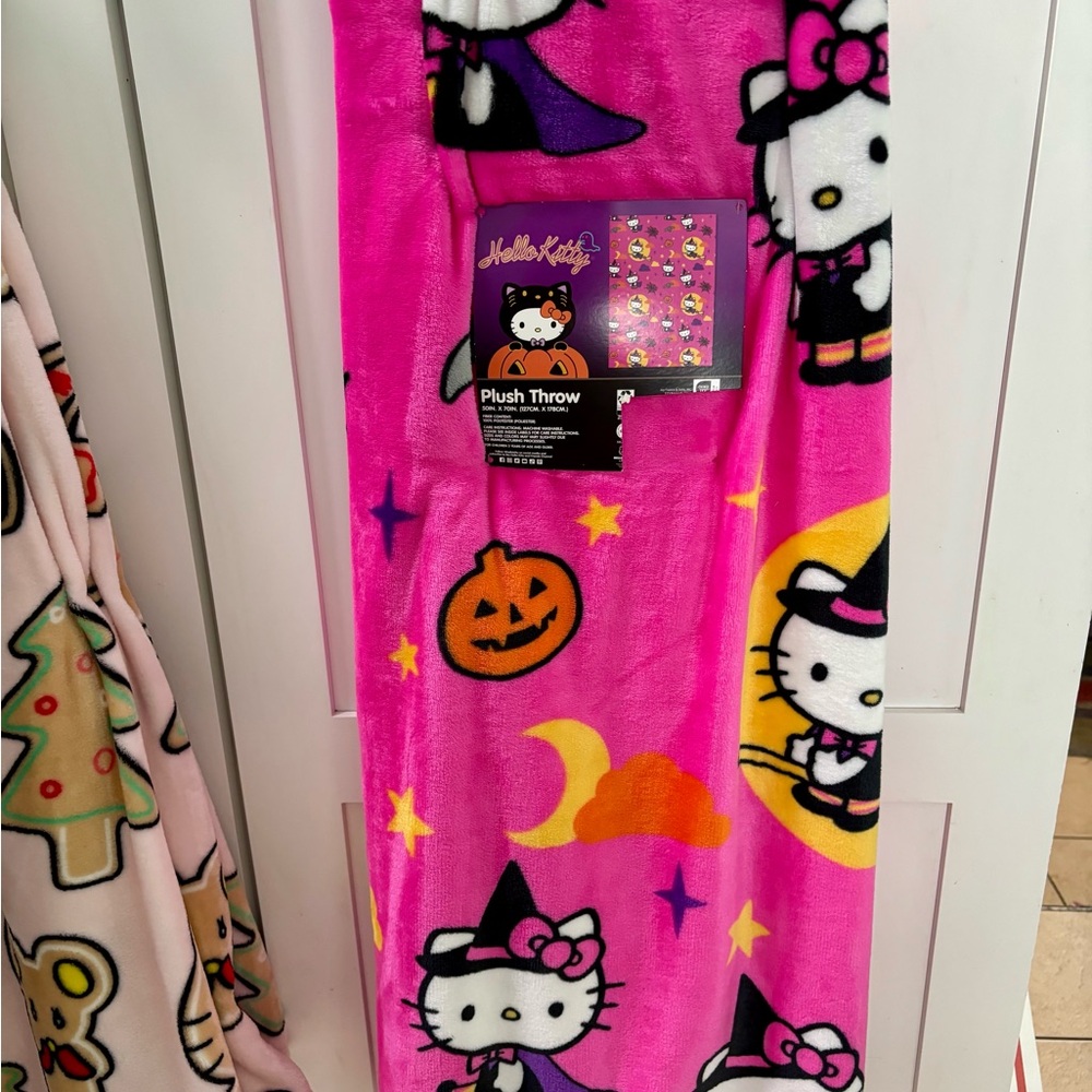 Hello Kitty Pink and Orange Plush Throw